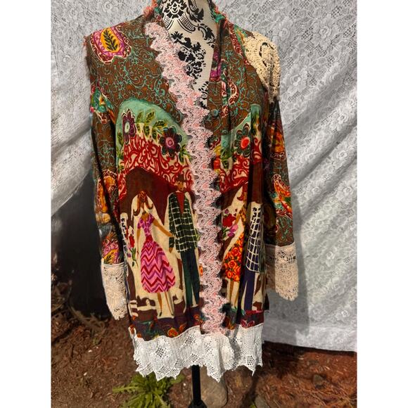 Jam’s World blouse upcycled Hawaiian Victorian lace paisleboho gypsy (28) - Picture 2 of 10